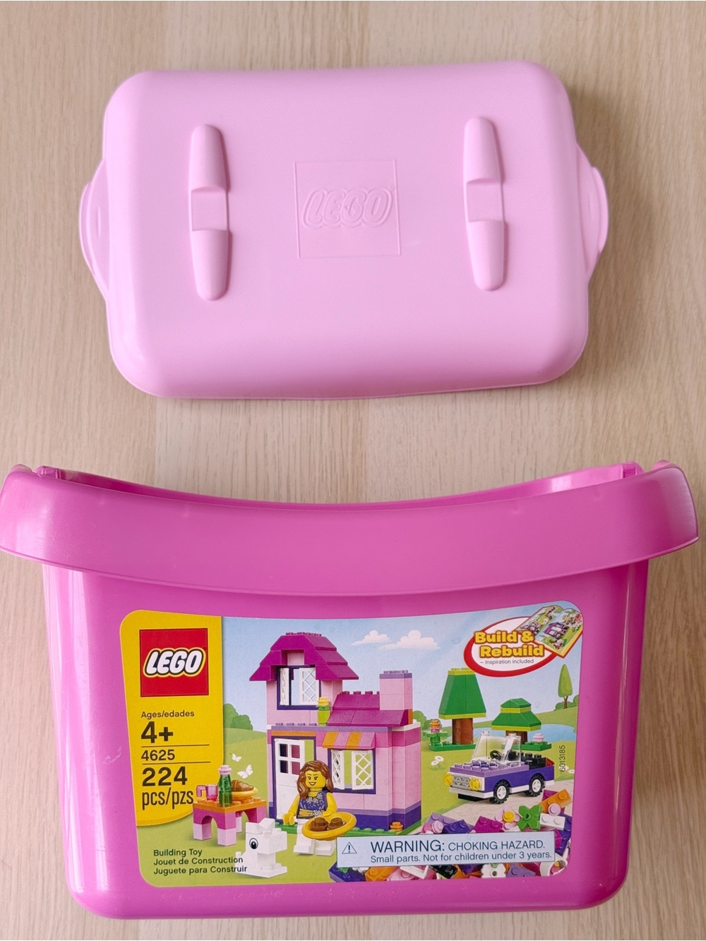 Lego | 4625 EMPTY Pink Storage Bin Tub (No Bricks) Latching 2006 GUC Vintage